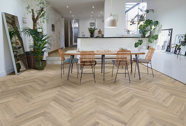 Naked Blond Oak Herringbone
